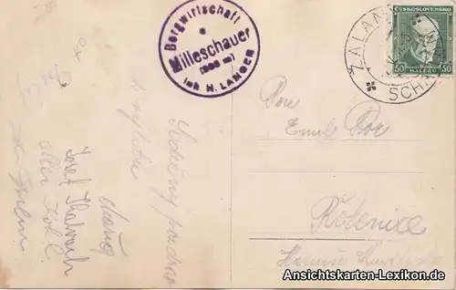 Tetschen-Bodenbach Stadt und Berg Milleschauer Decin b U