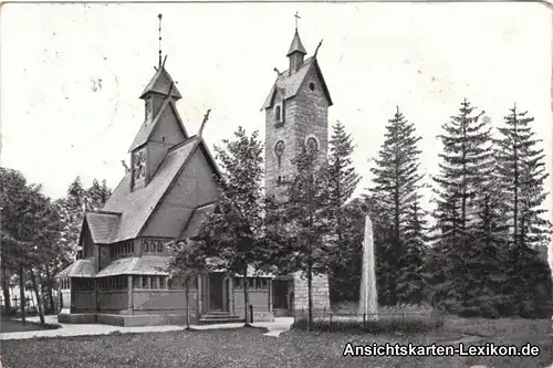 Krummhübel Kirche Wang Karpacz Ansichtskarte b Hirschber