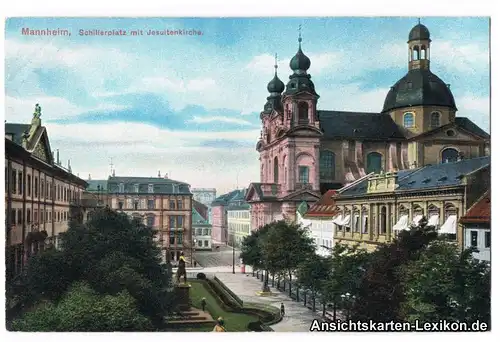 Mannheim Schillerplatz mit Jesuitenkirche