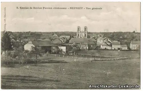 Ansichtskarte Neuvizy (Novion-Porcien) Totalansicht 1916 