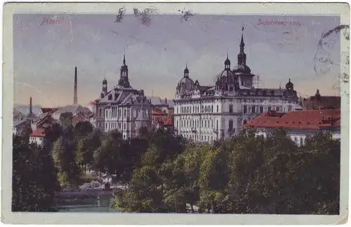 Pilsen Panorama Plzeň Ansichtskarte 1917