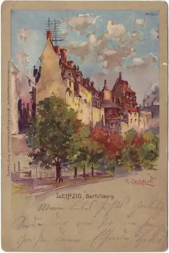 Leipzig Barfulsberg Künstler Ansichtskarte g1900