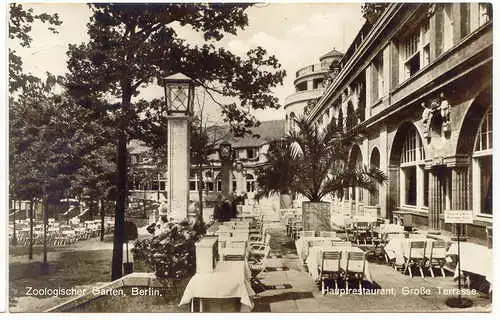 Tiergarten-Berlin Zoologischer Garten Hauptrestaurant, Große Terrasse 1932