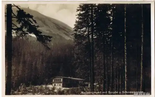 Krummhübel Melzergrund mit Baude und Schneekoppe - Foto 