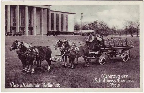 Berlin Reit und Fahrturnier Berlin 1936 - Viererzug der 