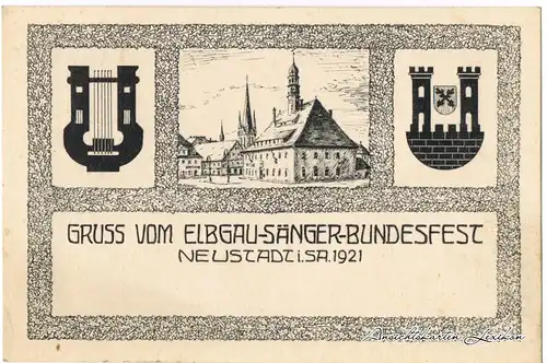 Neustadt  (Sachsen) Gruß vom Elbgau-Sänger-Bundesfest 19