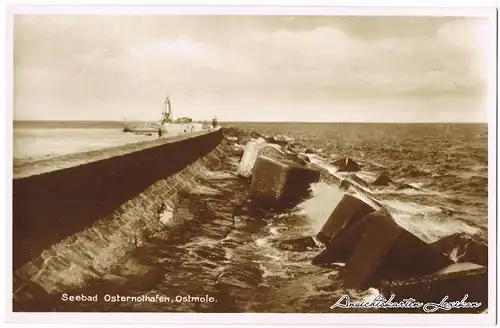 Osternothafen (Ostswine)-Swinemünde Warszów Świnoujście Blick über Ostmole 1930