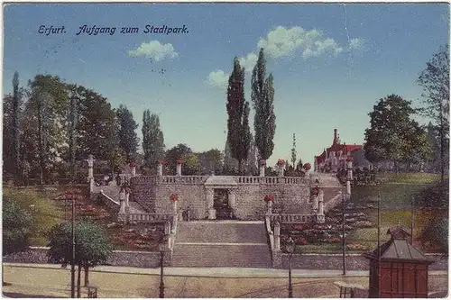 Erfurt Aufgang zum Stadtpark Ansichtskarte 1916