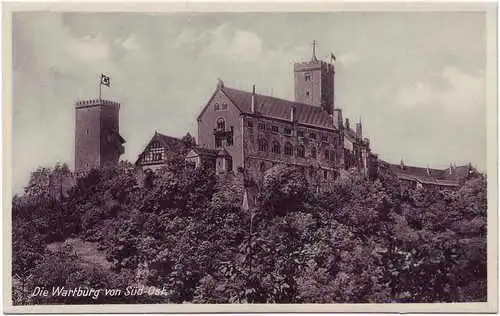 Eisenach Die Wartburg von Süd-Ost Ansichtskarte c1940