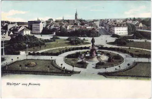 Weimar Panorama vom Museum aus Ansichtskarte 1905