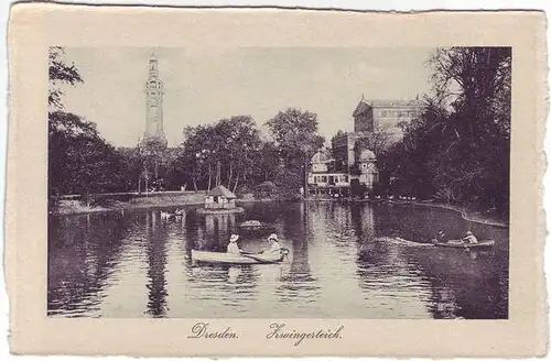 Dresden-Innere Altstadt Zwingerteich Ansichtskarte c1920