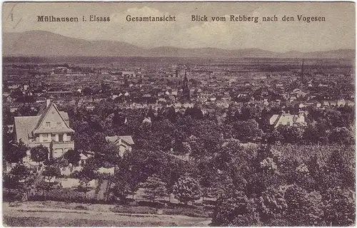 Mülhausen Blick vom Rehberg nach den Vogesen