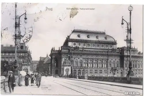 Postcard Prag Praha Böhmisches Nationaltheater 1906