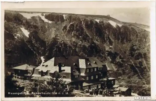 Brückenberg Hampelbaude 1258 m. ü. M. Foto AK