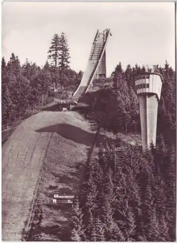 Oberhof (Thüringen) Ski-Schanze am Rennsteig Foto Ansichtskarte 1972