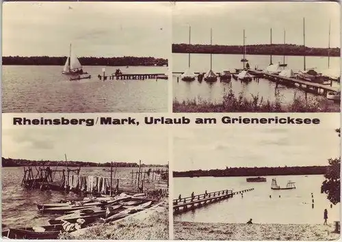 Rheinsberg Urlaub am Grienericksee 4 Bild Ansichtskarte 