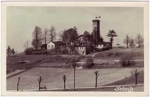 Sebnitz Berg und Aussichtsturm Foto Ansichtskarte 1956