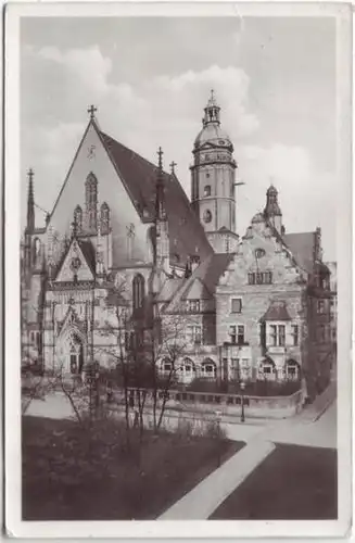 Leipzig Thomaskirche Ansichtskarte 1952