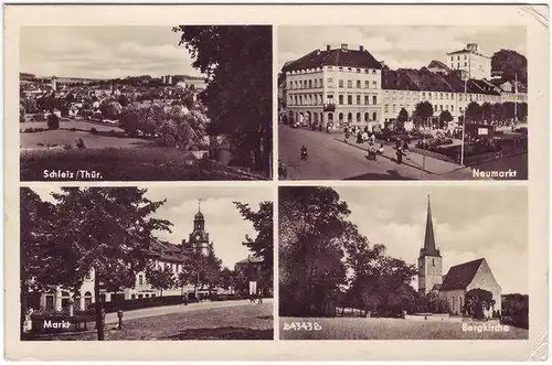 Schleiz Mehrbild  ua Markt Foto Ansichtskarte 1955