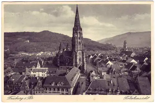 Freiburg im Breisgau Totalansicht Ansichtskarte c1936