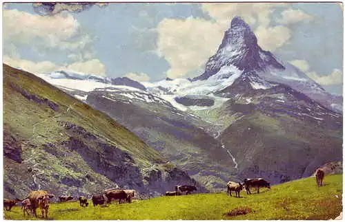 Ansichtskarte Zermatt "Gemix" die Qualitätsschokolade, Pralinen - Kakao 1940