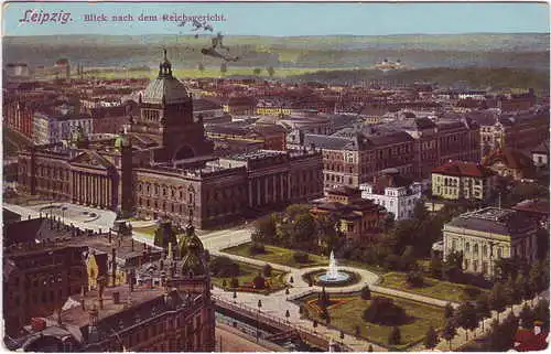 Ansichtskarte Leipzig Blick nach dem Reichsgericht 1916