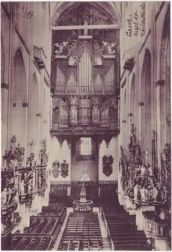 Lübeck Orgel Marienkirche Ansichtskarte c1918