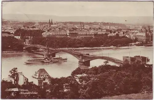 Koblenz Rheinbrücke Ansichtskarte 1930