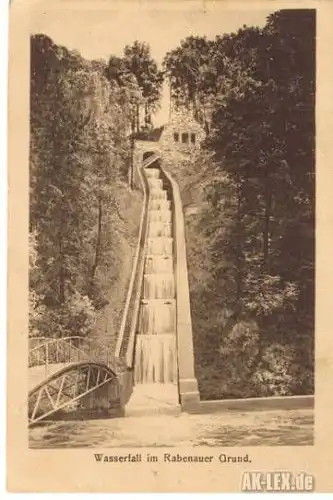 Rabenau Wasserfall im Rabenauer Grund Ansichtskarte 1922