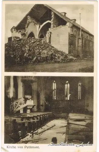 Val-et-Châtillon-Petitmont Kirche 2 Bild zerstört im Ers