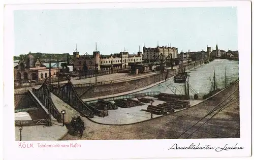 Köln Totalansicht vom Hafen Ansichtskarte 1908