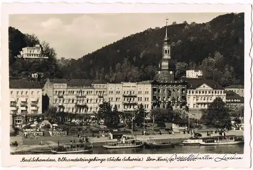 Bad Schandau Blick auf die Stadt mit Restaurants