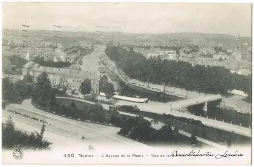 Namur L´Avenue de la Plante - Vue de la Sambre (Straße der Pflanzen, Blick auf den Fluß Sambre)