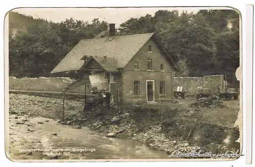 Schwarzenberg (Erzgebirge) Hochwasser, Zertörungen im Antonstal 6. Juli 1931