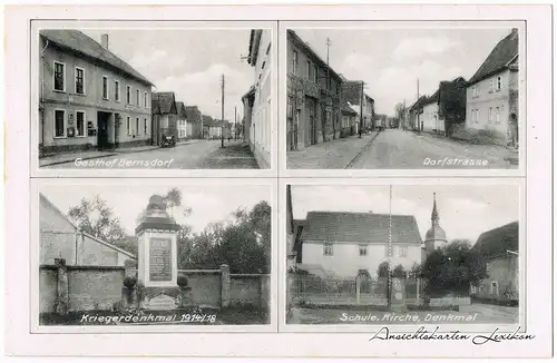 Saalfelder Höhe 4 Bild: Gasthof, Dorfstraße, Kriegerdenkmal und Schule