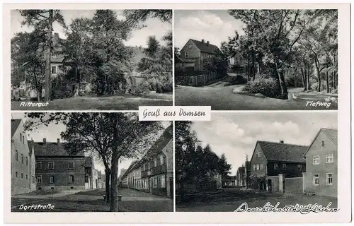 Großgrimma-Domsen 4 Bild:Rittergut, Tiefweg, Dorfstraße und Dorflage