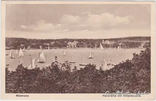 Wannsee Berlin Segelboote auf dem Wannsee, Villen 1932