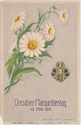 Dresden Dtrsdner Magarittentag 1911 - Prägekarte