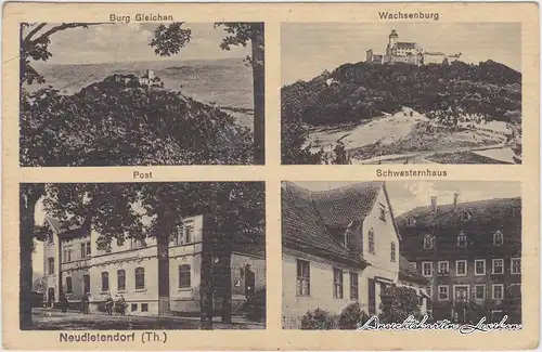 Neudietendorf 4 Bild: Wachsenburg,  Drei Gleichen, Post und Schwesternhaus