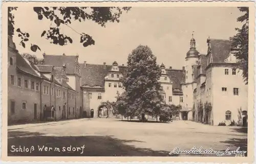 Wermsdorf Schloß Foto Ansichtskarte b Freiberg 1955