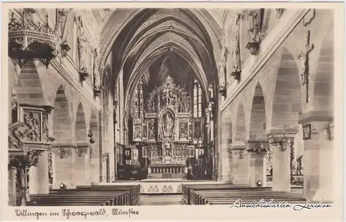 Villingen-Villingen-Schwenningen Münster - Innenansicht Foto Ansichtskarte 1934