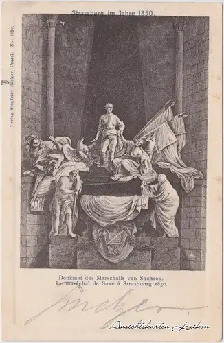 Straßburg Denkmal des Marschalls von Sachsen Strasbourg Ansichtskarte g1903