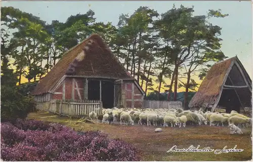  Alter Schafstall in der Lüneburger Heide Ansichtskarte 1933