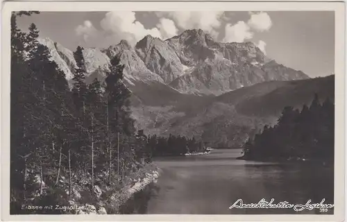 Garmisch-Partenkirchen Eibsee mit Zugspitze Ansichtskarte 1932