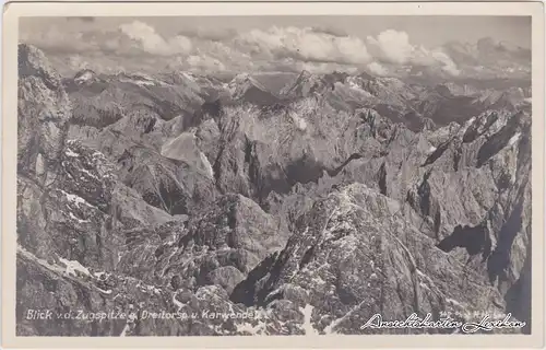 Grainau Blick v. d. Zugspitze g. Dreitorsp. u. Karwendell 1932