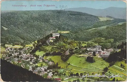 Schwarzburg Blick vom Trippsteintskarte g1919