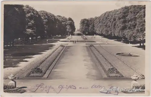Schwetzingen Schloßgarten Schwetzingen - Parkansicht mit Schloß Foto Ansichtskarte 1930