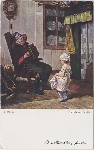 Die kleine Pepita - C. Mücke (Künstlerkarte) Ansichtskarte c1916