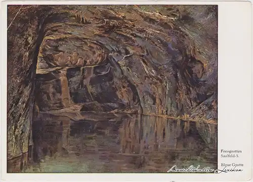 Saalfeld (Saale) Blaue Grotte - Feengrotte Künstlerkarte von Willi Schramm 1934