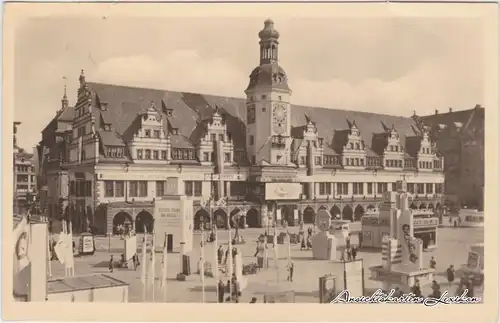 Ansichtskarte Leipzig Altes Rathaus, Messe 1955